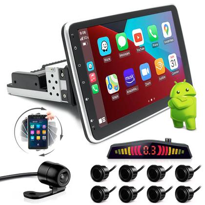 Imagem de Kit Multimídia Rotate + Câmera Ré + Sensor 8 Pontos Preto Focus 2004 2005 2006 2007 2008 2009 Android Auto