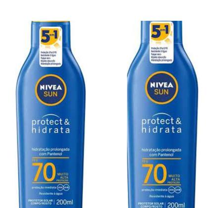 Imagem de kit Nivea Sun Protetor Corporal Protect & Hidrata FPS 70 200ml Nivea