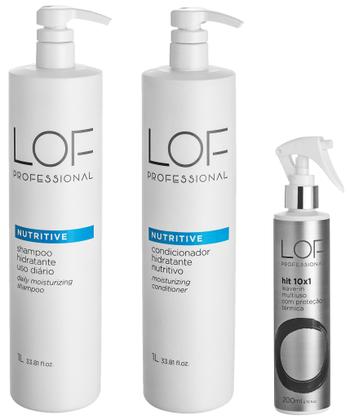 Imagem de Kit Nutritive LOF Shampoo + Condicionador 1Litro + Hit 10x1