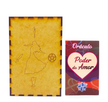 Imagem de Kit O Oráculo Poder do Amor e Porta Tarô Caixa Madeira