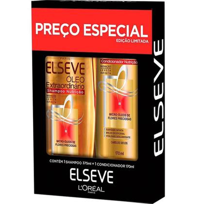 Imagem de Kit Óleo Extraordinário Elseve com 1 Shampoo 375ml + 1 Condicionador 170ml