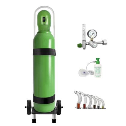 Imagem de Kit Oxigênio Portátil 10 Litros Aço com Carrinho Sem Carga