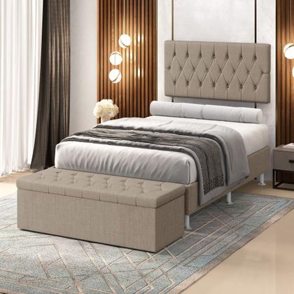 Imagem de Kit Painel Centaurus 140 e Calçadeira Sagitarius Linho Aradecor