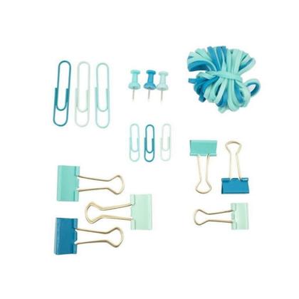 Imagem de Kit Papelaria Binder, Clips, Elástico, Percevejo Bee Unique