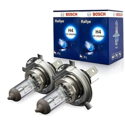 Imagem de Kit Par 2x Lâmpada Automotiva H4 12V 100/90w ( P43t ) Rallye Halógena Farol Original Bosch