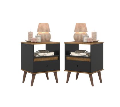 Imagem de Kit par de mesas de cabeceira Ted 1 gaveta com nicho CM