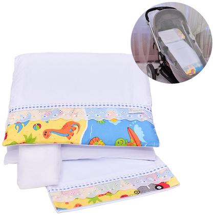 Imagem de Kit Para Carrinho De Bebê 4 Peças Malha De Fio Penteado Texnew