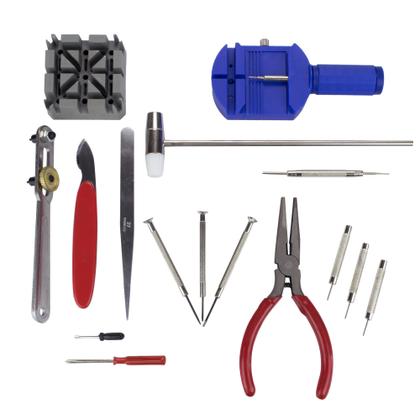 Imagem de Kit para Relojoeiro para Trocar Baterias e Pulseiras (kit com 16 Peças)