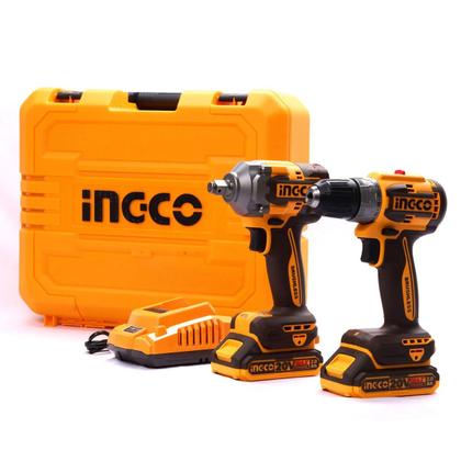 Imagem de Kit Parafusadeira E Furadeira 3/8 E Chave De Impacto Ingco