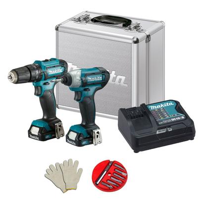Imagem de Kit Parafusadeira Furadeira impacto e Chave de Impacto Makita 12v, com 2 Baterias, Maleta e Acessórios essenciais Profissional  CLX228SAX