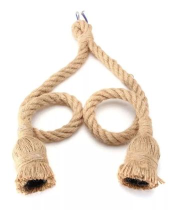 Imagem de Kit pendente corda 1,5m 2 bocais c/ 2 lâmpadas filamento g80