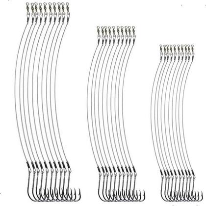 Imagem de Kit Pesca 30 Anzol Encastoado 4330 Flexivel - 3/0 4/0 E 5/0 