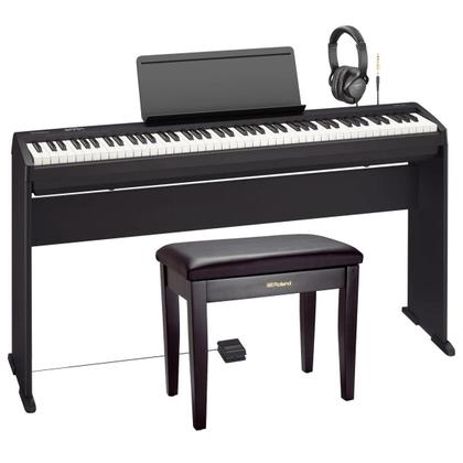 Imagem de Kit Piano Digital Com Banco, Estante e Fone FRP-2 ACR - Roland