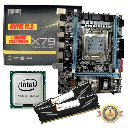 Kit Placa Mãe Gamer X79 Processador Xeon E5 2670 V2 16gb - PHR