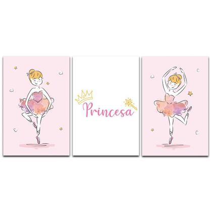 Imagem de Kit Placas Quadros Decorativos 3 pçs 20x30 Infantil Menina