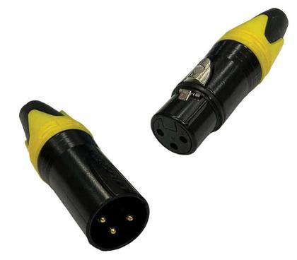 Imagem de Kit - plug xlr femea + xlr macho ( cannon ) amarelo e preto
