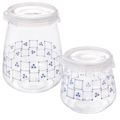 Imagem de Kit porta mantimentos 1,1 litros e 1,9 litros azul Flip Plasutil