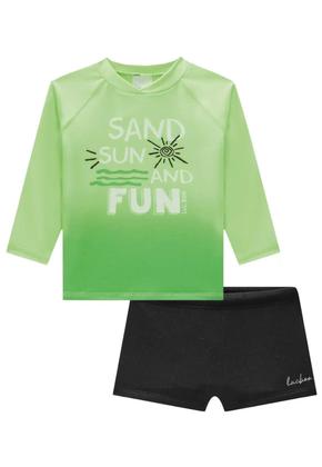 Imagem de Kit Praia Menino Estampado UV Lucboo