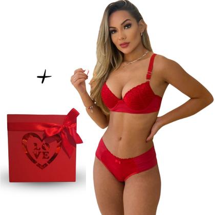 Imagem de Kit Presente Conjunto Luxo Sensual e Caixa de Presente Love
