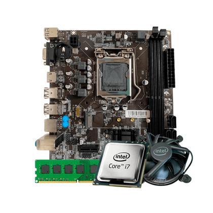 Imagem de Kit Processador i7 3770 + Placa Mãe H61 DDR3 HDMI VGA USB + Memoria 8GB DDR3 + Cooler