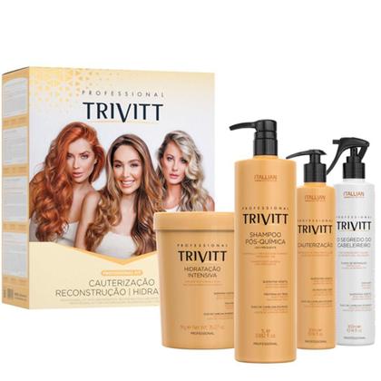 Imagem de Kit Profissional Trivitt 4 Itens: Shampoo 1L+ Hidratação Intensiva 1Kg+ Cauterizaçâo+ O Segredo do Cabeleireiro