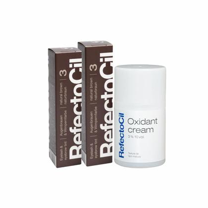 Imagem de Kit Refectocil 2 Tinta + 1 Oxidante Creme Nº3 Castanho Natural