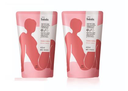 Imagem de kit Refil Creme Desodorante Nutritivo para o Corpo Tododia Tâmara e Canela 400 ml