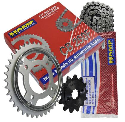 Imagem de Kit Relação Tração Transmissão Aço 1045 Corrente Com Retentor Coroa Pinhão Hamp Honda Cb250f Cb250 Cb 250 Nova Twister De 2016 Ate 2021