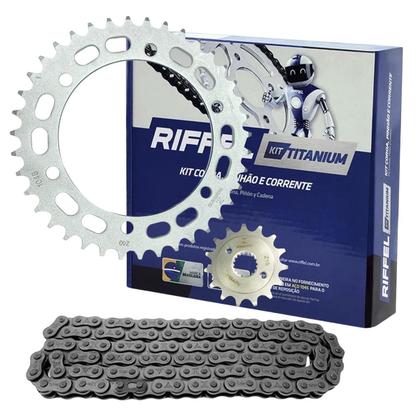 Imagem de Kit Relação Transmissão Falcon Nx400 Riffel Aço 1045