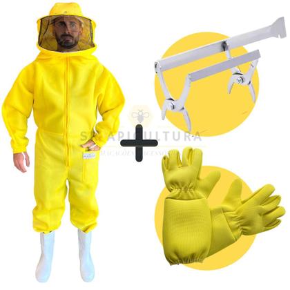 Imagem de Kit Roupa Apicultor Luva SR Antiferroão e S. Q. C/ Formao