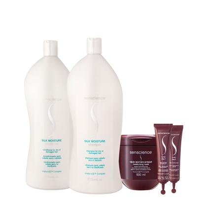 Imagem de Kit Senscience Silk Moisture Intensif CPR Salon Total 500 Ampola (5 produtos)