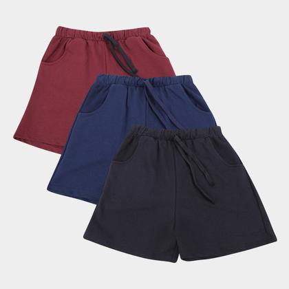 Imagem de Kit Short Básico Feminino c/ 3 Peças