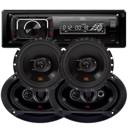 Imagem de Kit Som Automotivo Jbl Bluetooth + 4 Alto Falantes 6 Pol e 6x9 Polegadas