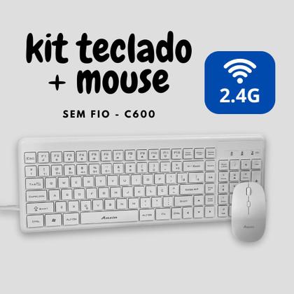 Imagem de Kit Teclado e Mouse sem Fio C600 2.4G 