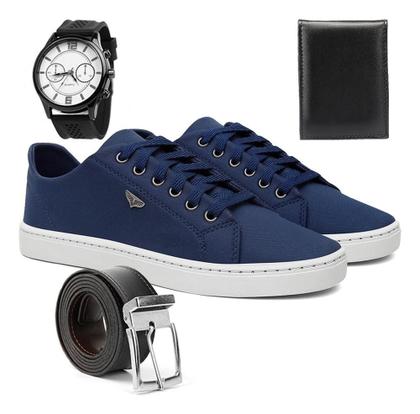 Imagem de Kit Tênis Casual Masculino Cano Baixo Confort + Acessorios - SOLADOS BRAZIL