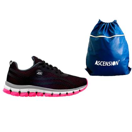 Imagem de Kit Tênis Leve Academia Lege Asc Mochila Saco Azul Basic Top