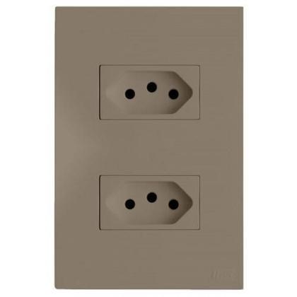 Imagem de Kit Tomada Dupla 10A 4X2 Brs12175-4Fe