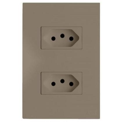 Imagem de Kit Tomada Dupla 10A 4X2 Brs12175-4Fe