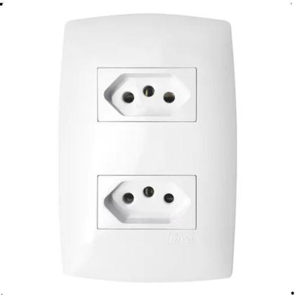 Imagem de Kit Tomada Dupla 20a Canoa Branca 1625 Cor Branco C25