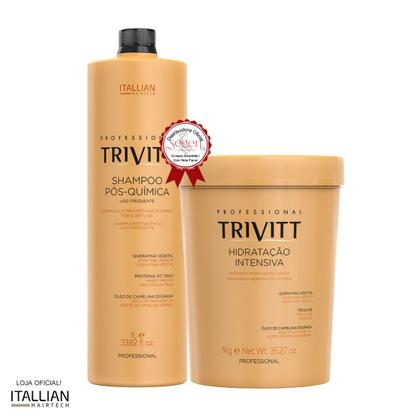 Imagem de Kit Trivitt Shampoo Pós Química 1L + Hidratação Intensiva 1Kg - Itallian