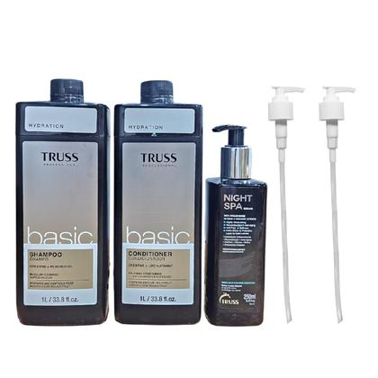 Imagem de Kit Truss Basic - Shampoo 1L + Condicionador 1L + Night Spa 250ml + Válvula Pump
