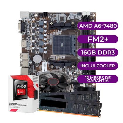 Imagem de kit Upgrade AMD A6-7480 + Cooler + Placa Mae FM2 + 16GB DDR3