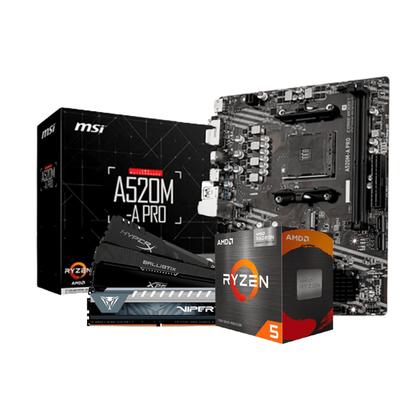 Kit Upgrade AMD Ryzen 5 5600G / Placa Mãe MSI A520M-A PRO/ Memoria