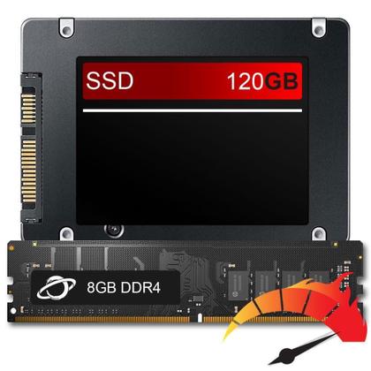 Imagem de Kit Upgrade De Alto Desempenho - Ssd 120Gb + 8Gb Ram Ddr4