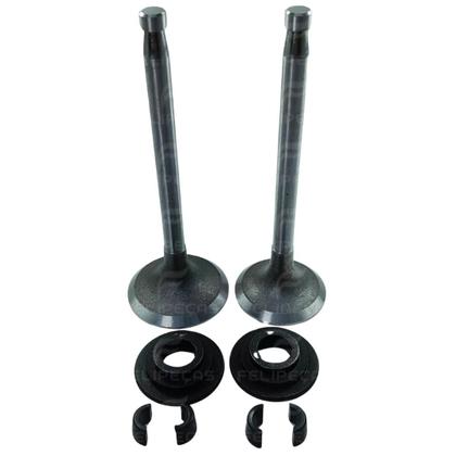 Imagem de Kit Válvula de Admissão e Escape Yanmar YT22 Tramontini TR22 L24 S1110 S1115 (Par) c/ Prato e Travas