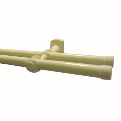 Imagem de Kit varão duplo de aço 1 metro 28mm com pintura eletrostática