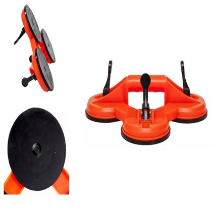 Imagem de Kit ventosa tripla profissional elevar vidros 150kg 118mm