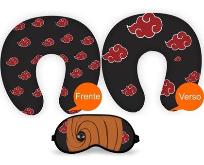 Imagem de Kit Viagem Com Almofada De Pescoço E Máscara Tapa Olhos Isoprene Akatsuki Nuvens