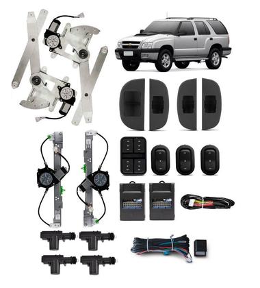 Imagem de Kit Vidro Eletrico Blazer 4p 1994 1995 Completo Sensor Trava