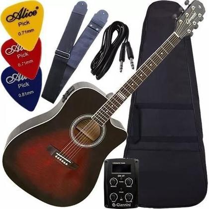 Imagem de Kit Violão Eletroacústico Folk Completo Gf1D Brb Giannini